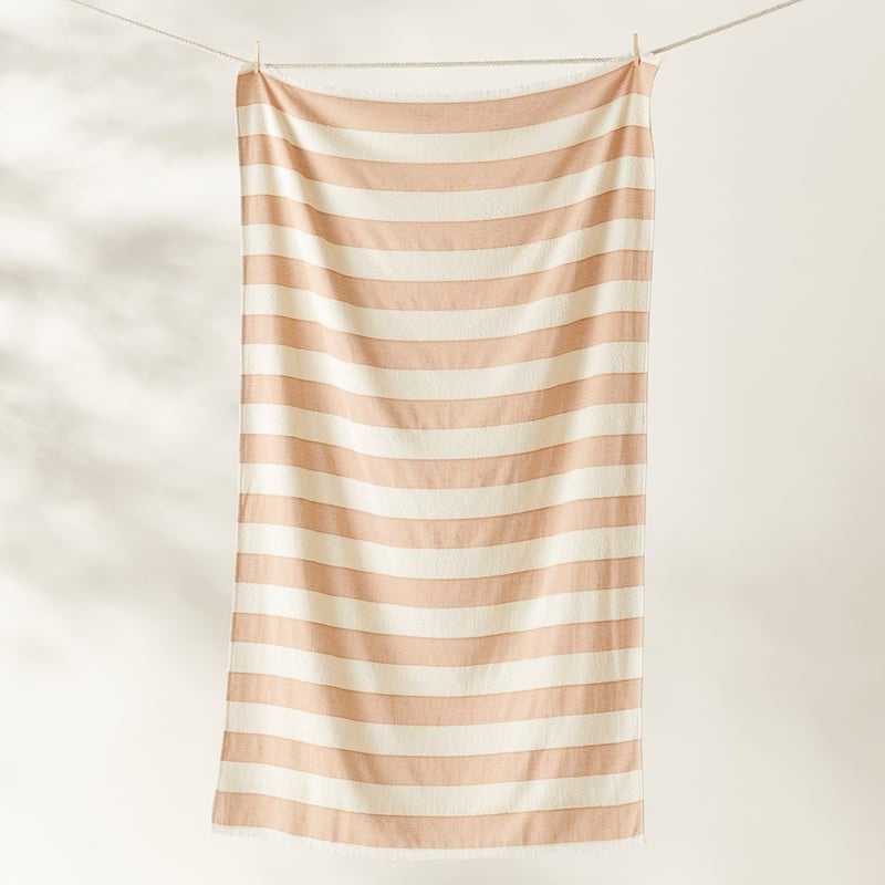 European Turkish Patara Toffee & Natural Beach Towel