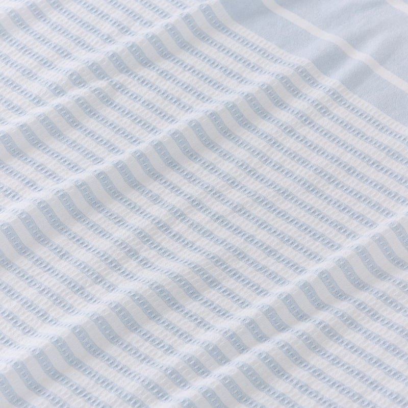 European Turkish Peshtemal Soft Blue Stripe Beach Towel