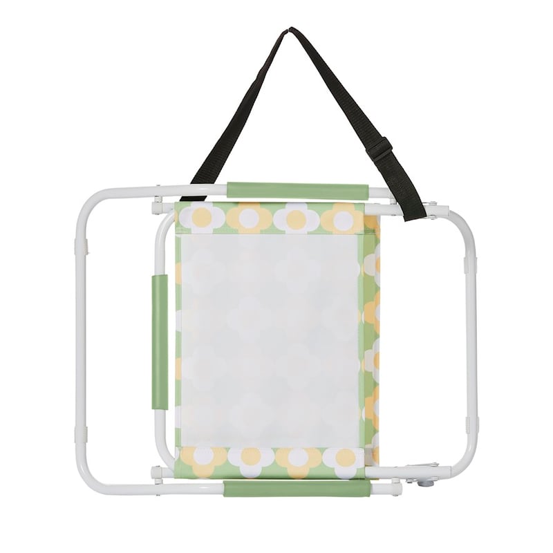 Retro Grid Daisy Green Beach Chair