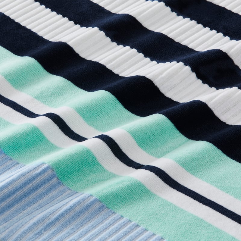 Velour Holiday Stripe Aqua Beach Towel