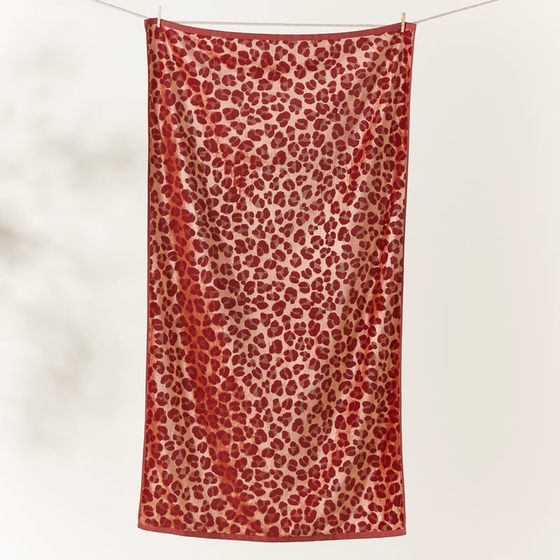 Velour Leopard Rose Gold Beach Towel