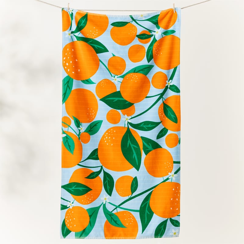 Velour Orange Spritz Beach Towel