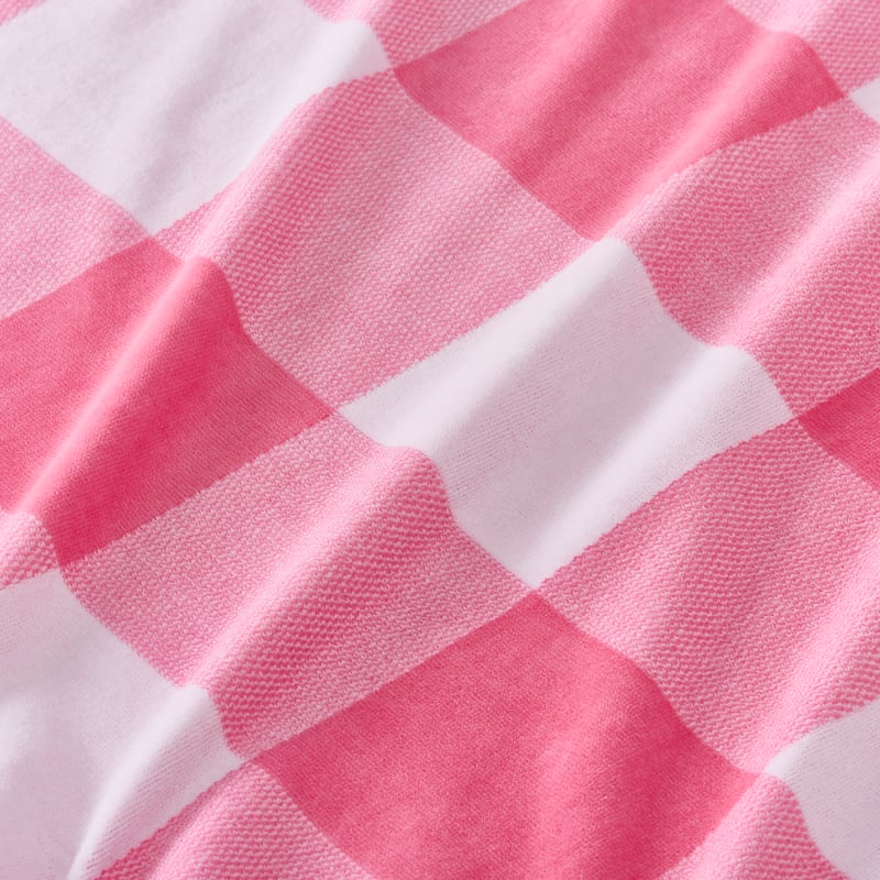 Velour Pink Gingham Beach Towel