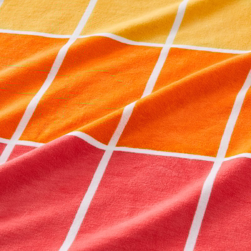 Velour Rainbow Check Beach Towel