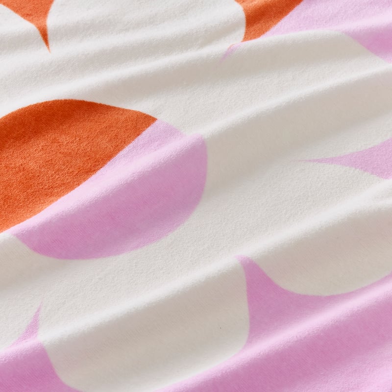 Sand Free Retro Square Daisy Pink Family Beach Towel