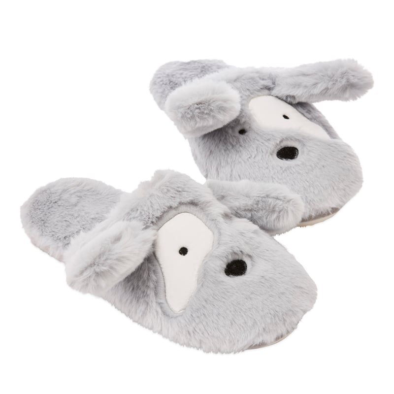 Novelty Soft Grey Dougie Dog Slipper