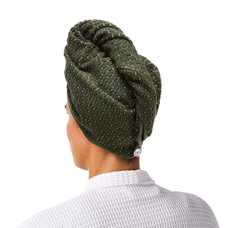 Navara Basil Textured Bamboo Cotton Hair Towel Wrap