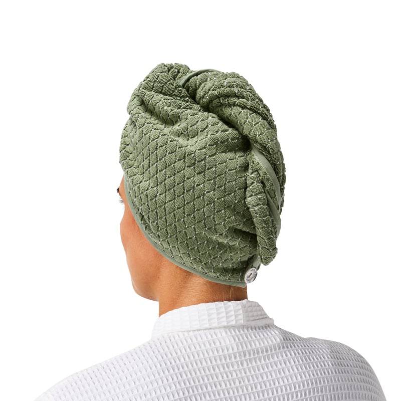 Navara Textured Pine Bamboo Cotton Hair Towel Wrap