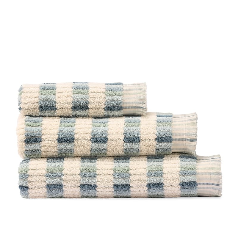 European Willow Sea Blue Multi Turkish Cotton Towel Range