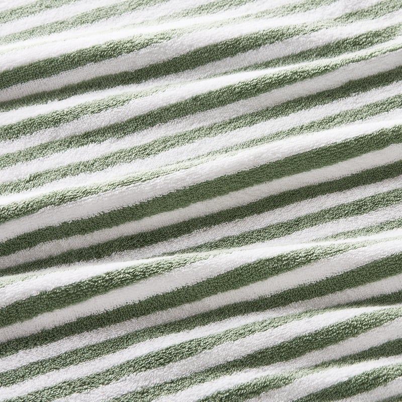 Capri Stripe Eucalyptus & White Towel Range