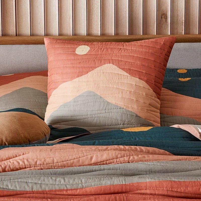 Maus Haus Dark Green Night Sky Quilted Coverlet 