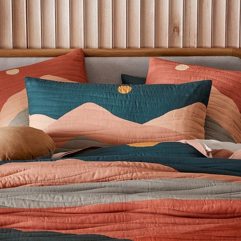 Maus Haus Dark Green Night Sky Quilted Coverlet 