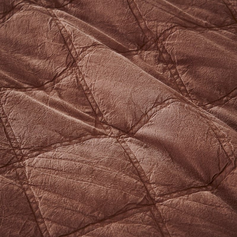 Stonewashed Cotton Mahogany Coverlet