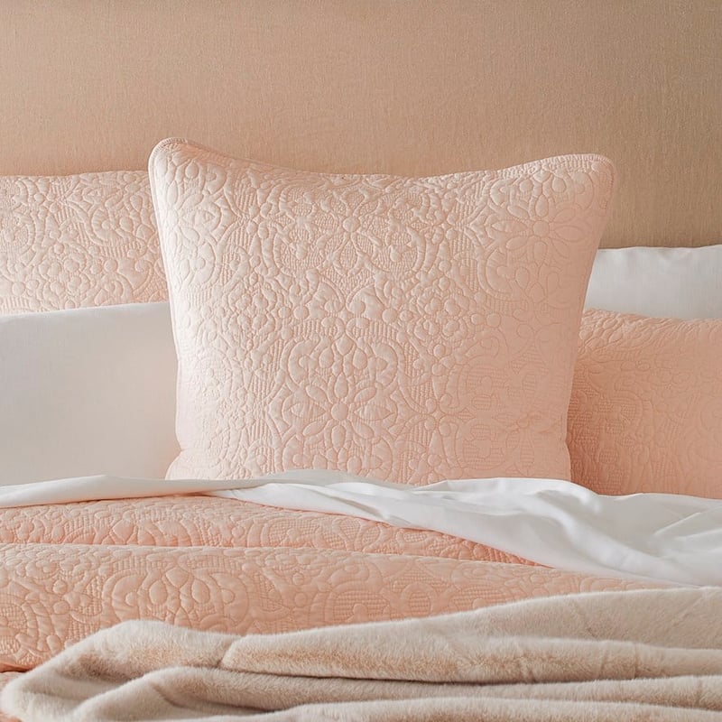 Chloe Petal Quilted Coverlet + Pillowcases