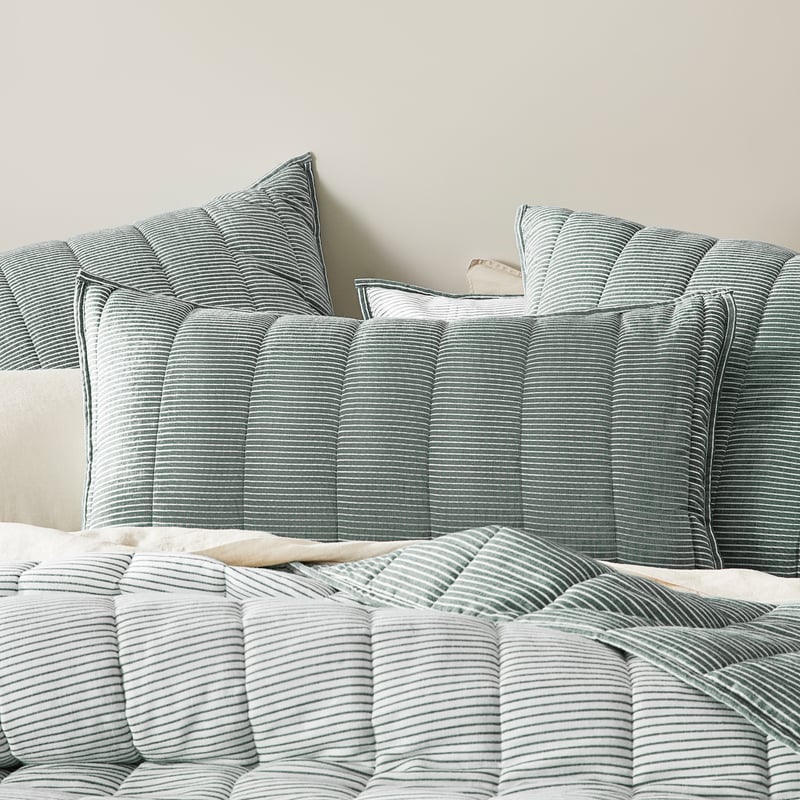Cove Cypress Quilted Coverlet + Pillowcases
