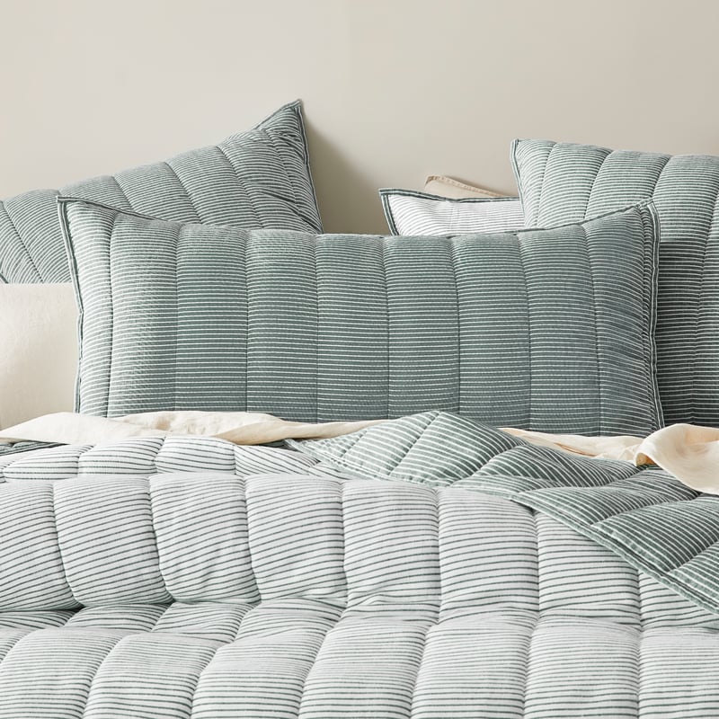 Cove Cypress Quilted Coverlet + Pillowcases
