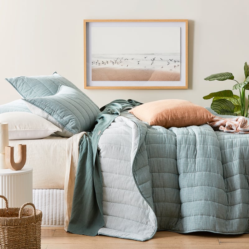 Cove Cypress Quilted Coverlet + Pillowcases