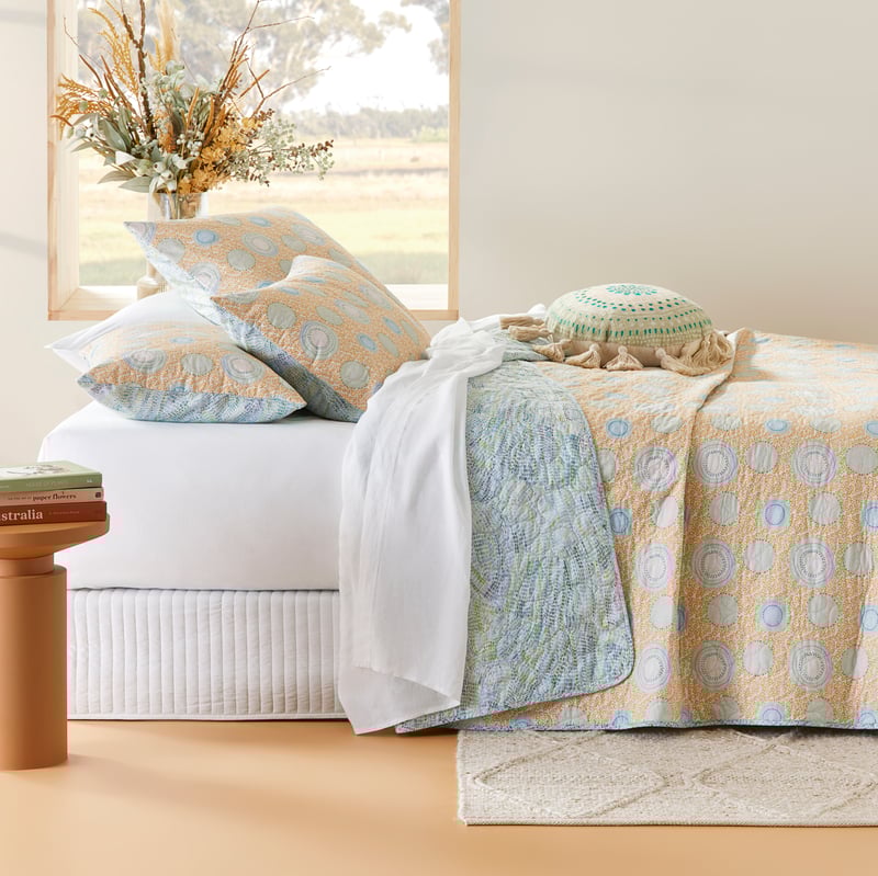 Miimi + Jiinda Miinggi Dreaming Ocean Quilted Coverlet