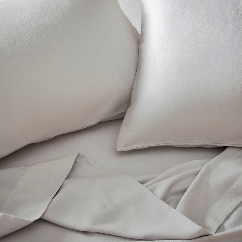Luxury Silver Flannelette Sheet Set + Pillowcases