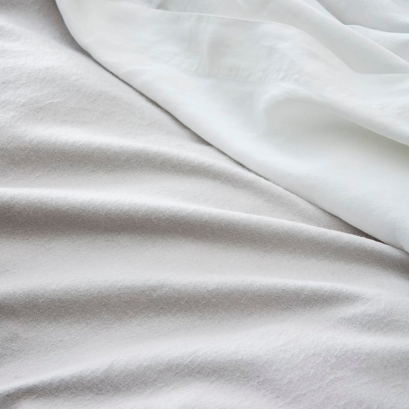 Luxury Silver Flannelette Sheet Set + Pillowcases