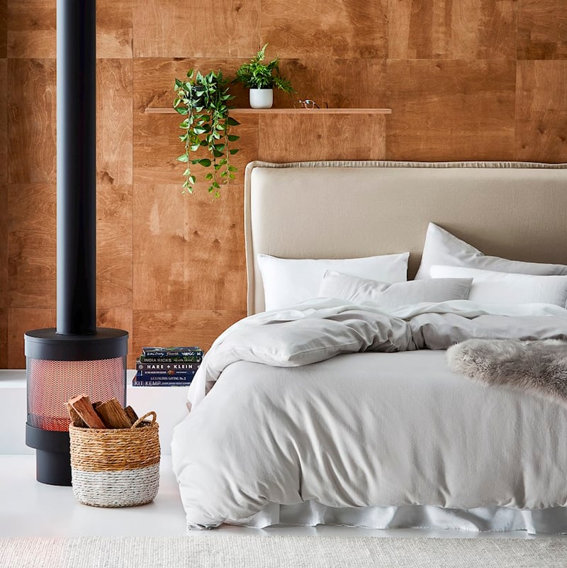 Luxury Silver Flannelette Quilt Cover + Pillowcases