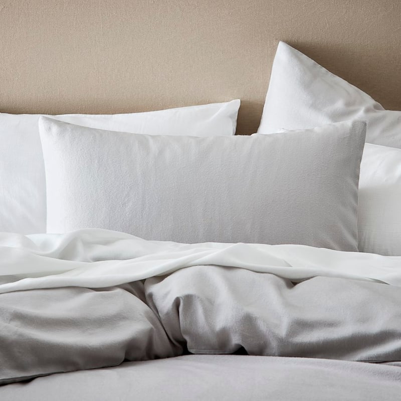 Luxury Silver Flannelette Quilt Cover + Pillowcases