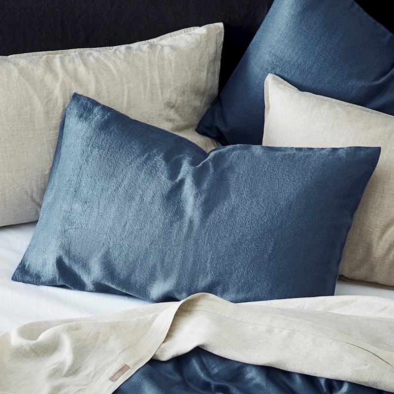 Luxury Steel Blue Flannelette Quilt Cover Set + Pillowcases