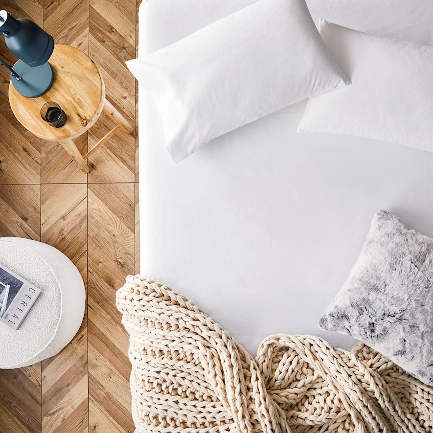 Flannelette White Sheet Set + Pillowcases