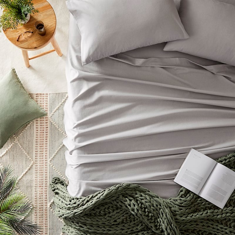 Flannelette Silver Sheet Set + Pillowcases