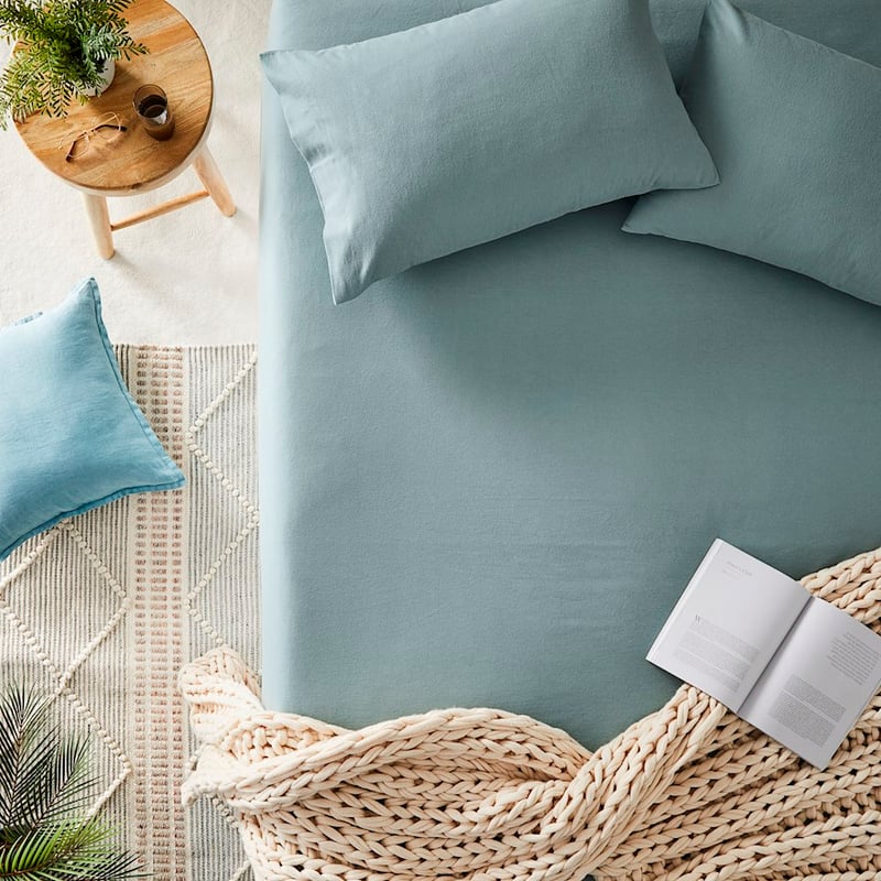 Flannelette Sage Sheet Set + Pillowcases