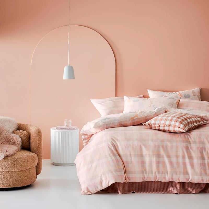 Printed Pink Cat Flannelette Quilt Cover Set + Pillowcases