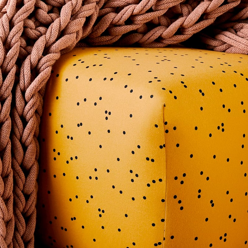 Printed Mustard Spot Flannelette Sheet Set + Pillowcases