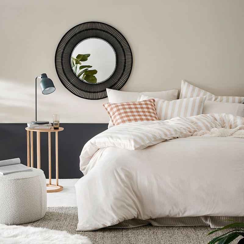 Printed Sand Stripe Flannelette Quilt Cover Set + Pillowcases