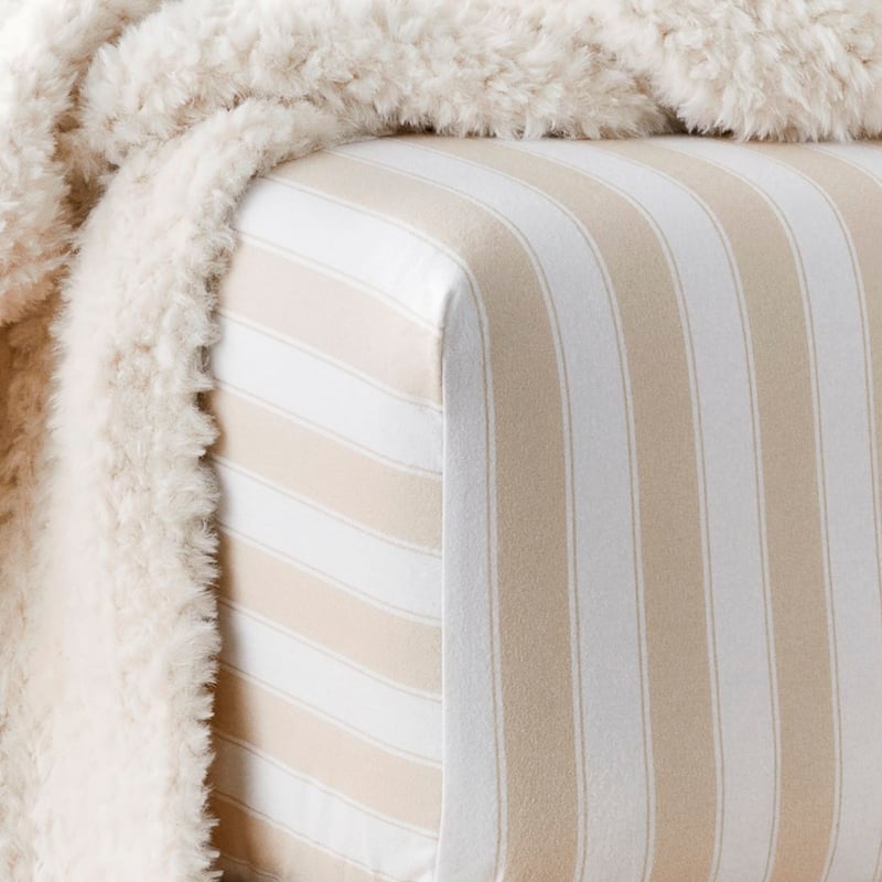 Printed Sand Stripe Flannelette Sheet Set + Pillowcases