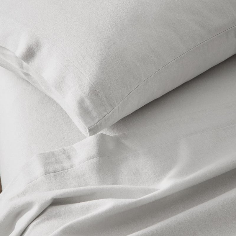 Plain Dyed Grey Flannelette Sheet Set + Pillowcases