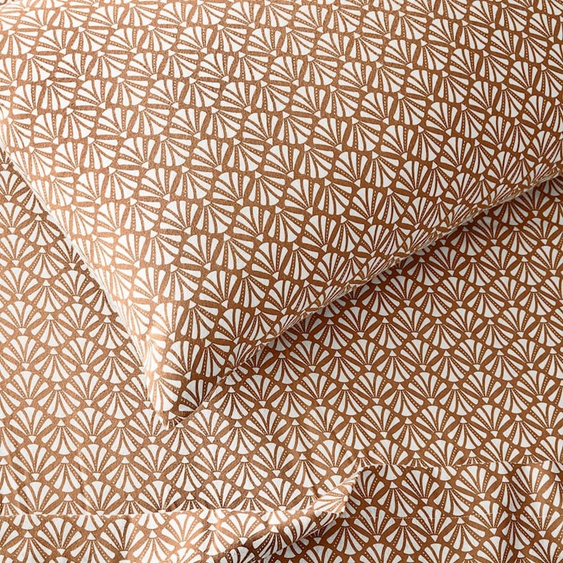 Printed Flannelette Clay Deco Sheet Set + Pillowcases