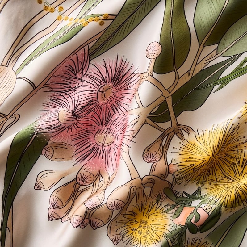 Pure Silk Lilly Pilly Floral Printed Pillowcase