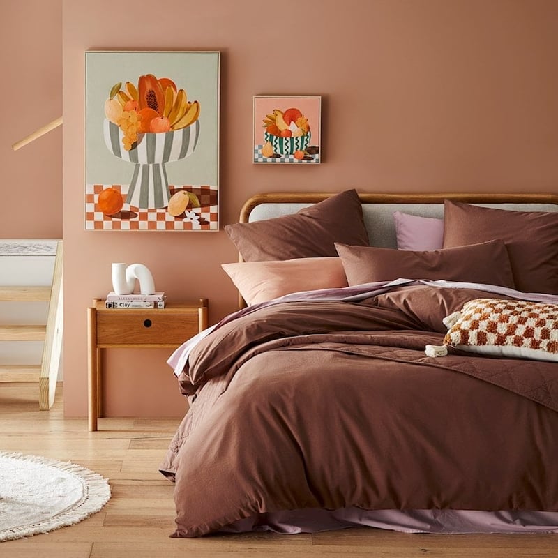 Stonewashed Cotton Mahogany Pillowcase