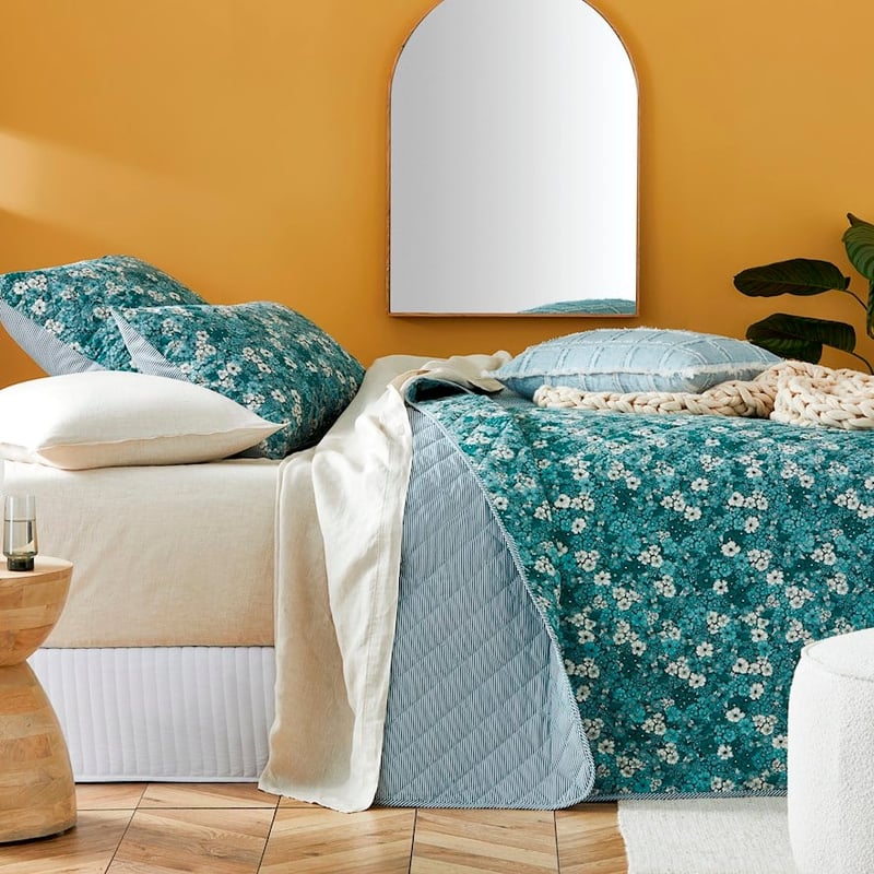 Cypress Bloom Green Quilted Pillowcases