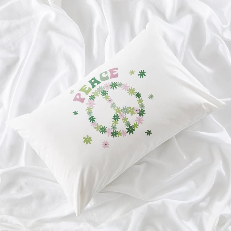 Positive Vibes Peace Text Pillowcase