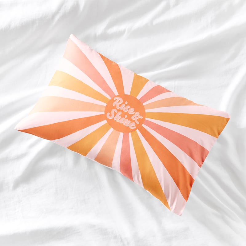 Positive Vibes Rise And Shine Text Pillowcase