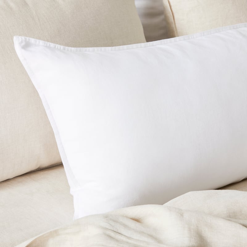 Vintage Washed Linen White Bolster Pillowcase