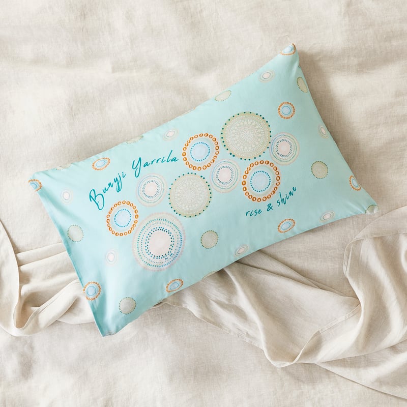 Miimi + Jiinda Rise And Shine Text Pillowcase