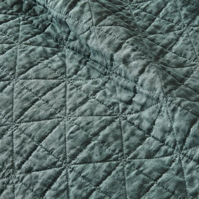 Vintage Washed Linen Cypress Quilted Quilt Cover Separates