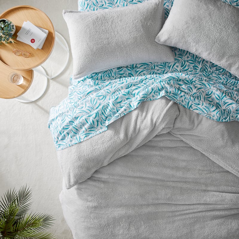 Sherpa Grey Quilt Cover Set + Pillowcases