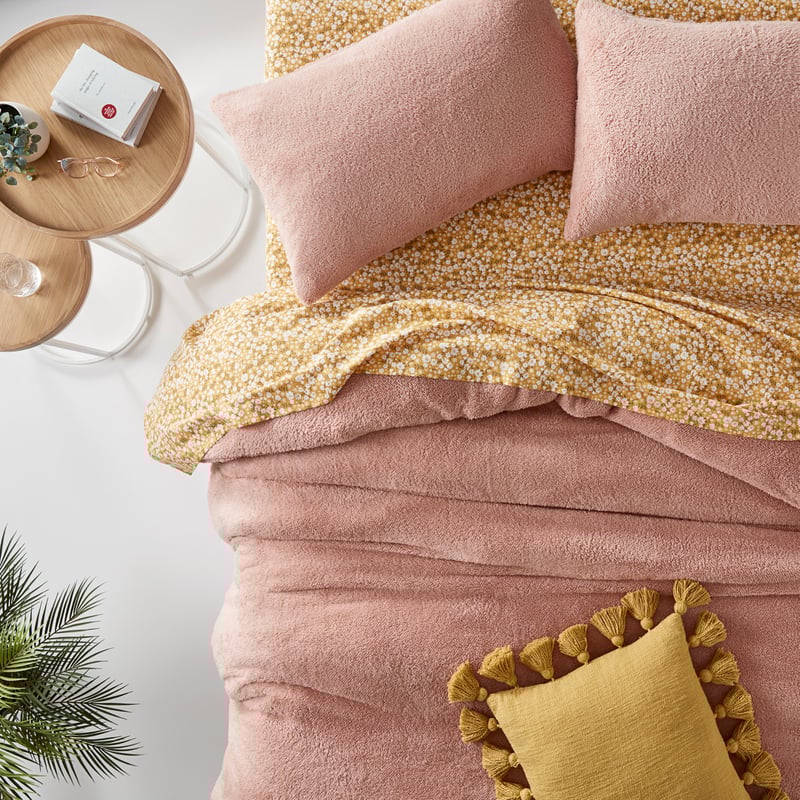 Sherpa Pink Quilt Cover Set + Pillowcases