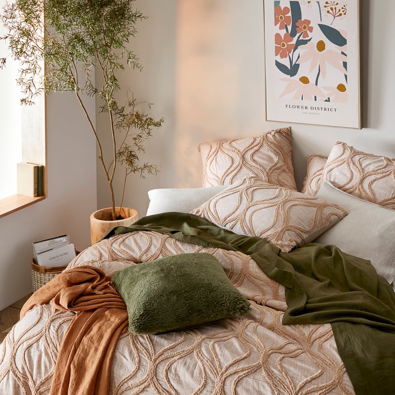 Tara Soft Clay Tufted Quilt Cover