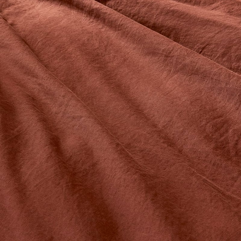 Vintage Washed Linen Pecan Brown Quilt Cover + Pillowcases