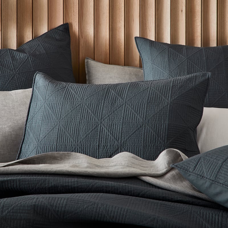 Prism Graphite Quilted Quilt Cover + Pillowcases