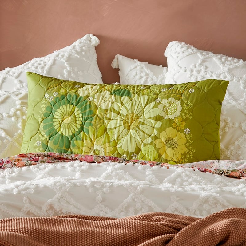 Lime Daisy Quilted Pillowcases